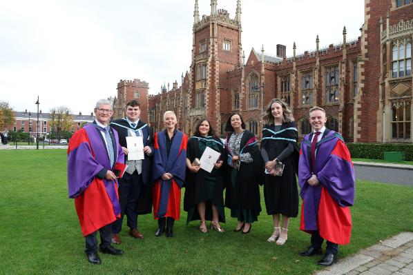 Pictured L to R - Seán Campbell, Padraig Green, Prof Margaret Topping, Melanie Varadi, Sarah Jane Waite, Rachel McCann, Dr Ryan Feeney